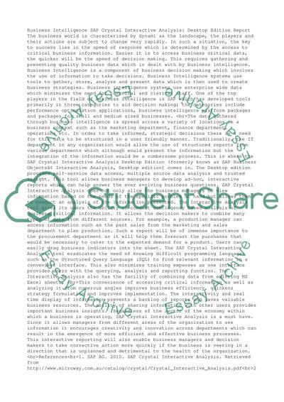 Business Intelligence (SLP)