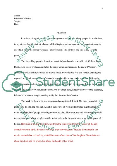 Movie Exorcist Based on the Best-Seller of William Peter Blatty