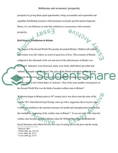 Welfarism and Economic Prosperity Are Synonymous