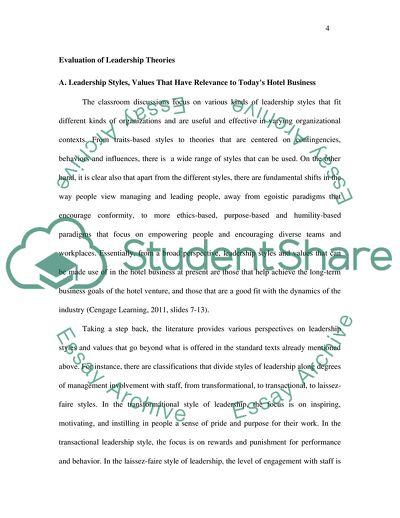 Leadership Development: Evaluation of Leadership Theories