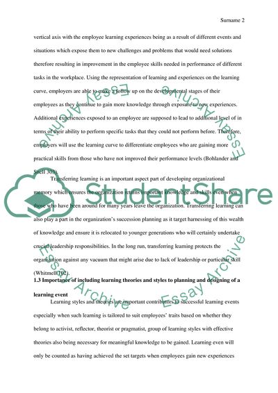 Importance of Learning Theories and Styles in Staff Development