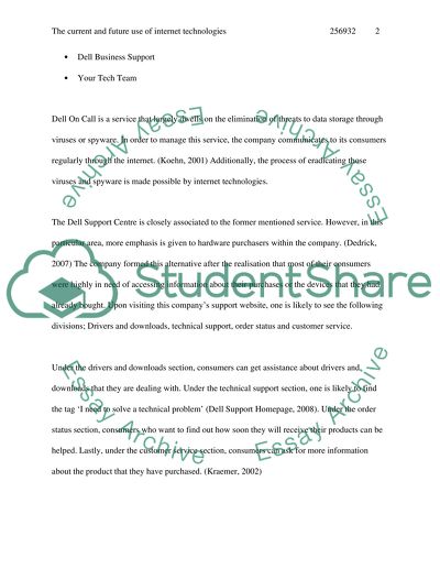 Dell Example of Effective Usage of Internet Technologies