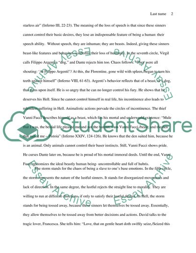 The Duties of Individuals to the Self, Others, and Society in Inferno