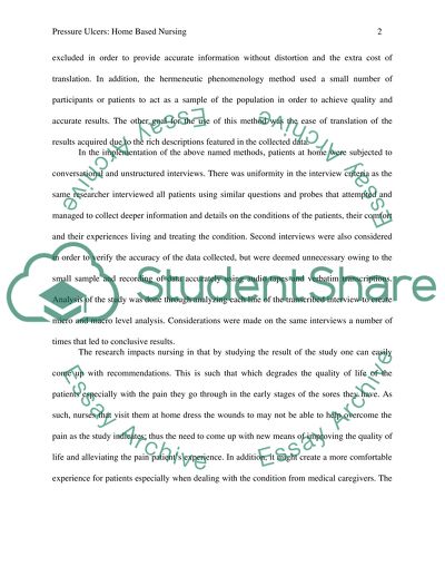 Pressure Ulcers: Home Based Nursing