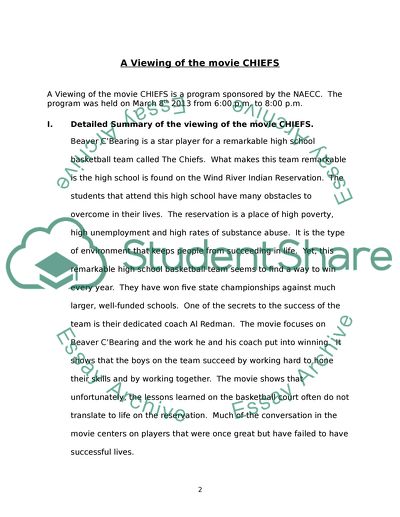 A Viewing of the Movie Chiefs