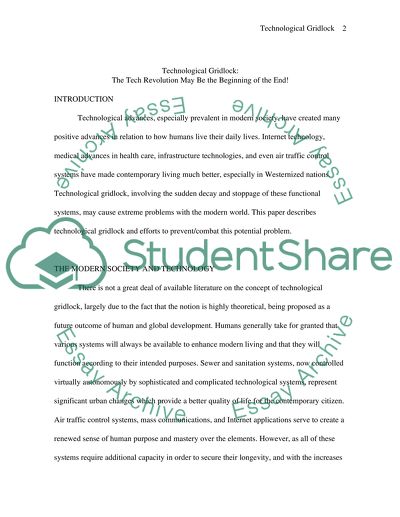 Technological Gridlock: The Tech Revolution May Be the Beginning of the End