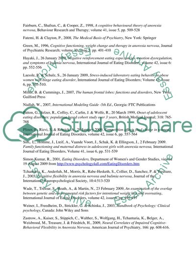 Development of Eating Disoder inTeenager using the Cognitive Flexibility Theory