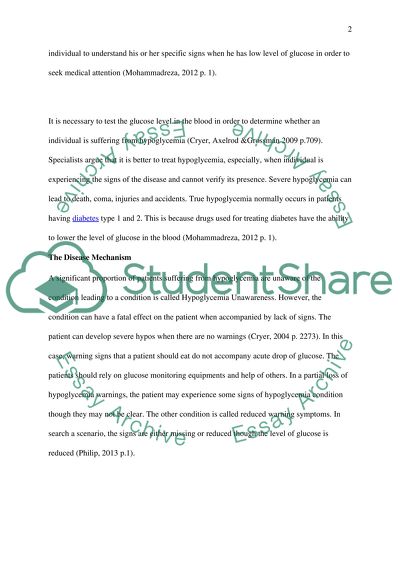 Hypoglycemia Study for Biomedical Science