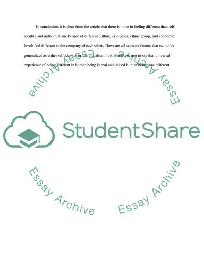 The Universal Experience of Being Different