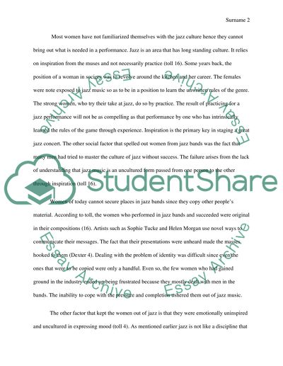 The Place of Female Vocalist in Jazz Band