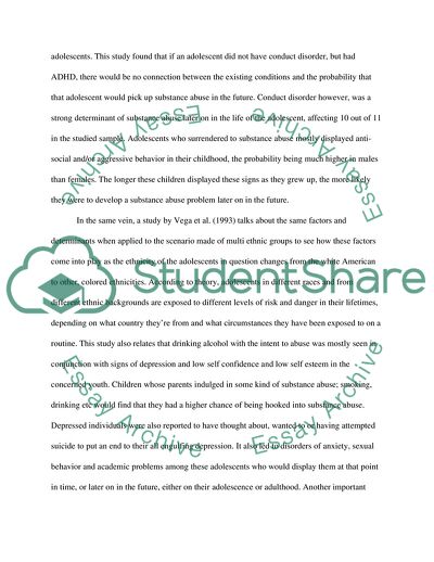 Problems of Adolescents Suffering from Substance Abuse