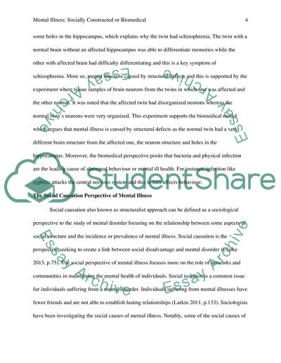 The Biomedical Perspective of Mental Illness