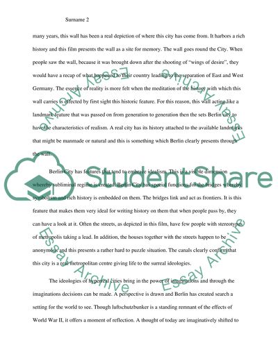 Wings of desire. Analysis of the Film