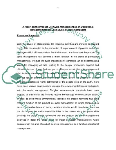 Operational managment report on apple company