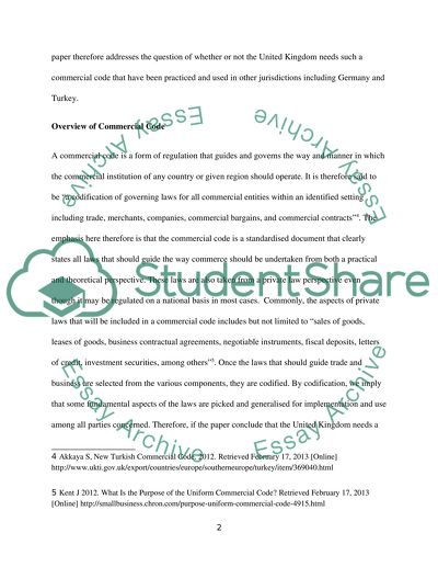 Overview of Commercial Code