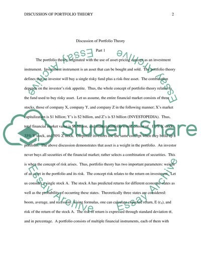 Discussion of Portfolio Theory