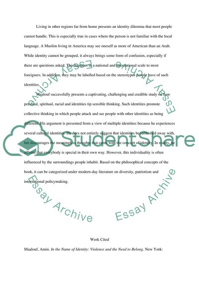 In The Name of Identity by Amin Maalouf