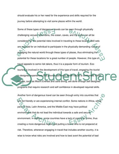 Travel to Third World Environments