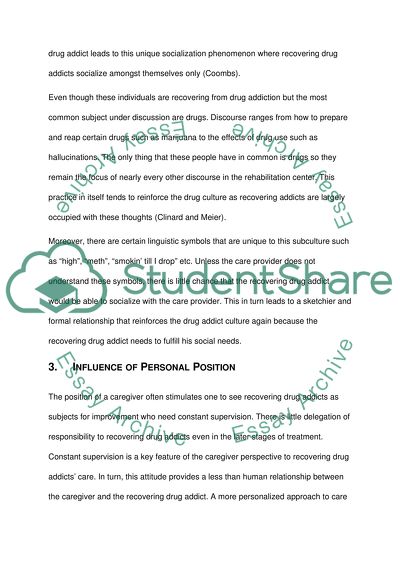 Rehab Facilities/Recovering Addicts