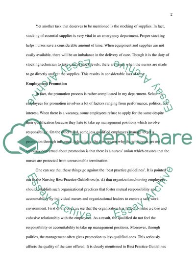 Job Description in Pediatric Emergency Department