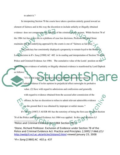 Illegally Obtained Evidence in Justice System