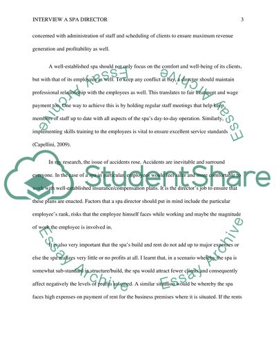 Case Study: Interview a Spa Director