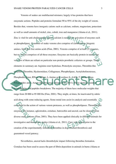 Snake Venom Protein Paralyzes Cancer Cells