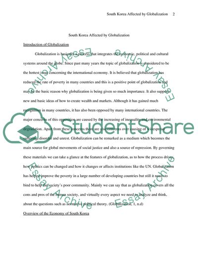 South Korea Affected by Globalization