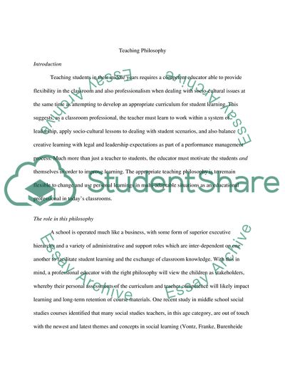 Main Aspects of Teaching Philosophy