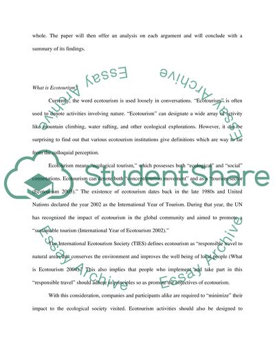 The Costs of Ecotourism in the Global Community