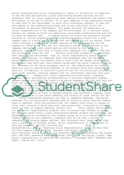 Social Responsibility