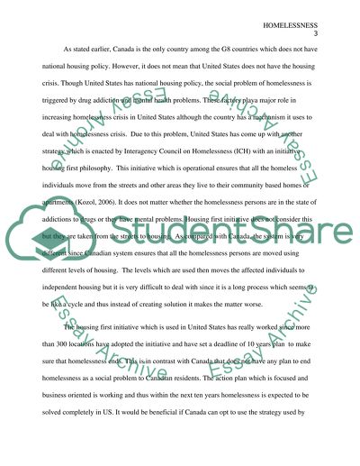 Homelessness as a Social Problem in the United States and in Canada