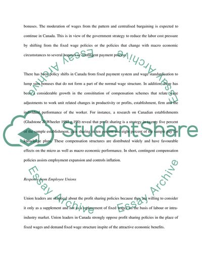 Changes in Canadian Labour Compensation