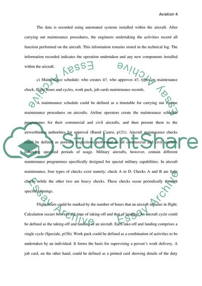 An Aviation: Aircraft Maintenance Planning Procedures