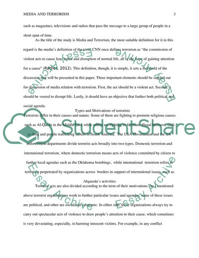 Relationship between Terrorism and the Media