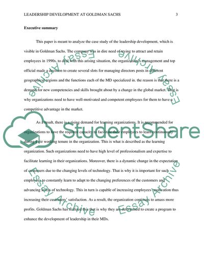 Leadership Development at Goldman Sachs