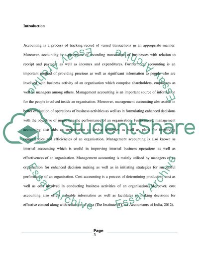 Management and Cost Accounting: Planning, Control and Budgeting