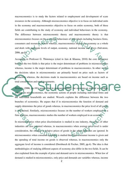 The differences between macroeconomics and microeconomics