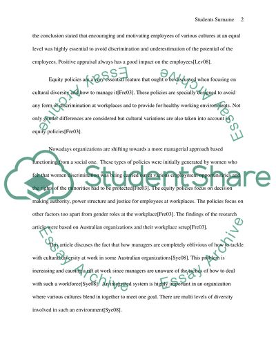 Cultural diversity at work