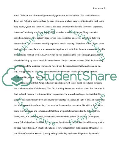 Barack Obamas Speech in Cairo