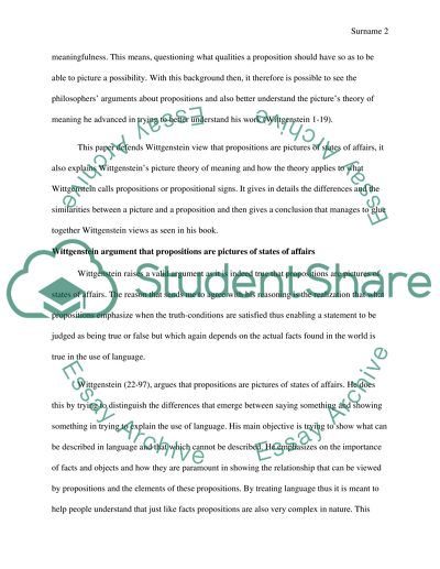 Wittgenstein picture theory