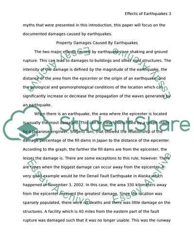 The Effects of Earthquakes on People and Property