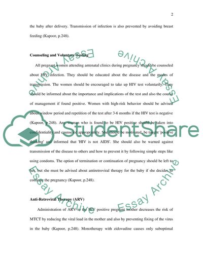 Prevention of Mother-to-Child Transmission of HIV Infection