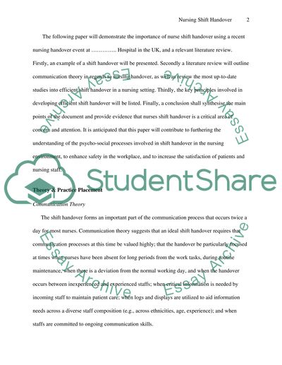 Nursing Shift Handover