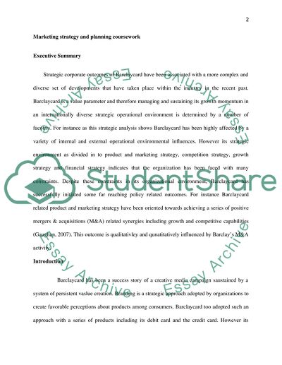 Marketing strategy and planning coursework