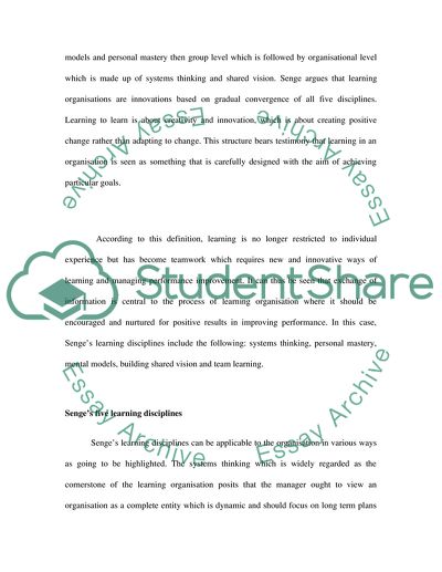 organisational learning uk essays