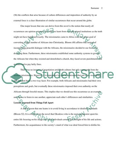 Analysis of the Novel Things Fall Apart