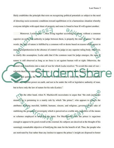 John Locke and Niccolo Machiavelli on State Concerns and Economic Thoughts