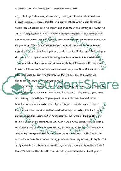 Is There a Hispanic Challenge to American Nationalism