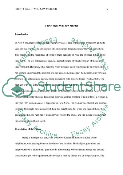 Thirty-Eight Who Saw Murder